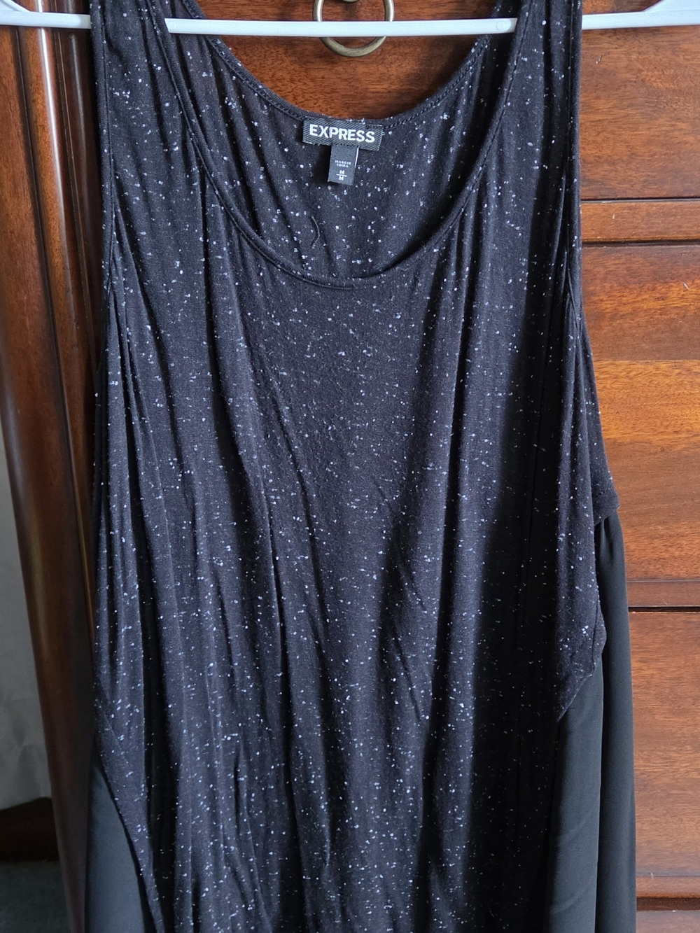 Express Black Speckle-Print Women's Tank